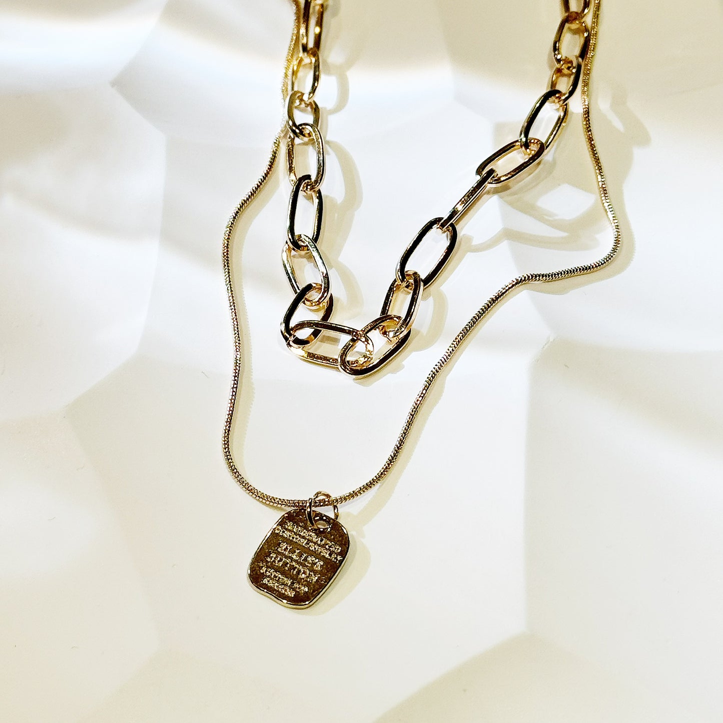 Golden Square Necklace