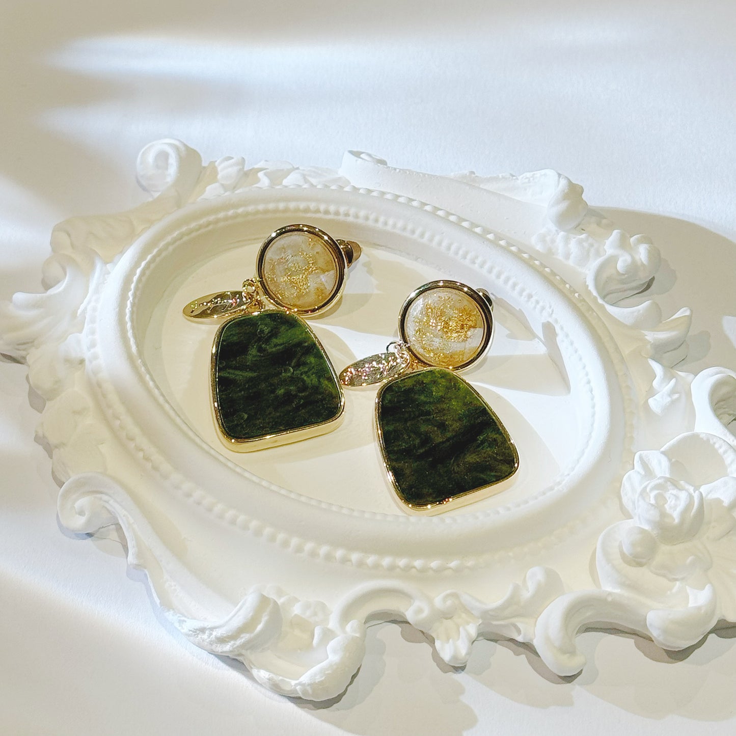 Green Jadeite Ear Rings