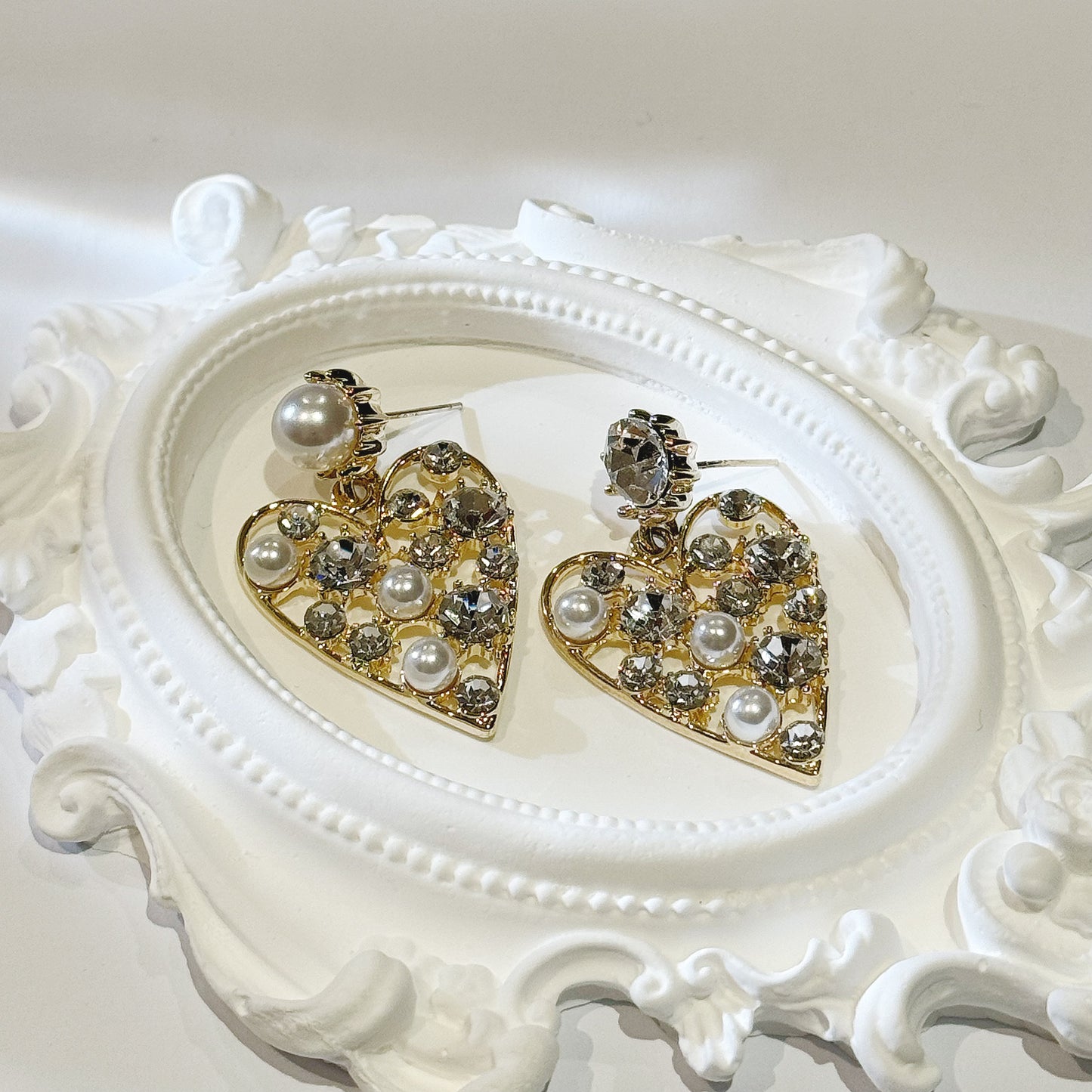 Diamond Heart Ear Rings