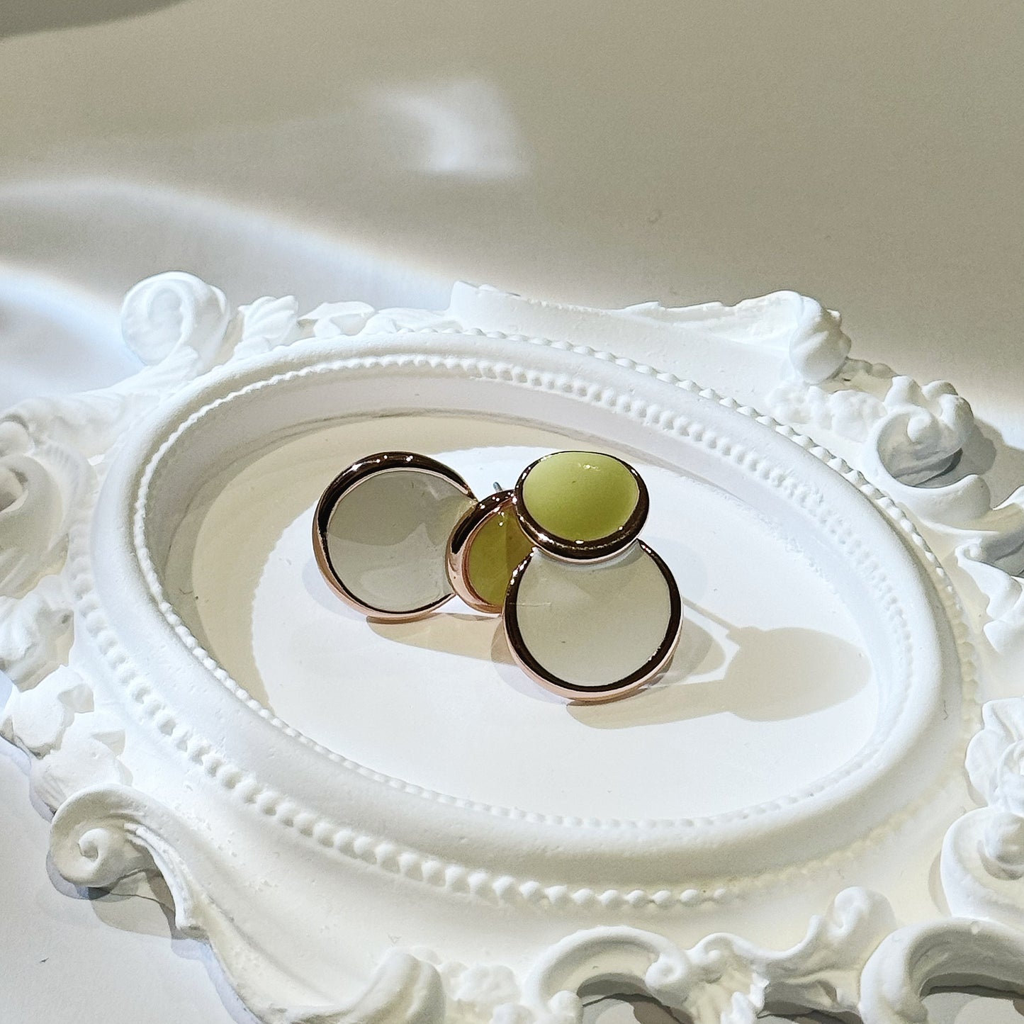 White & Yellow Ear Rings