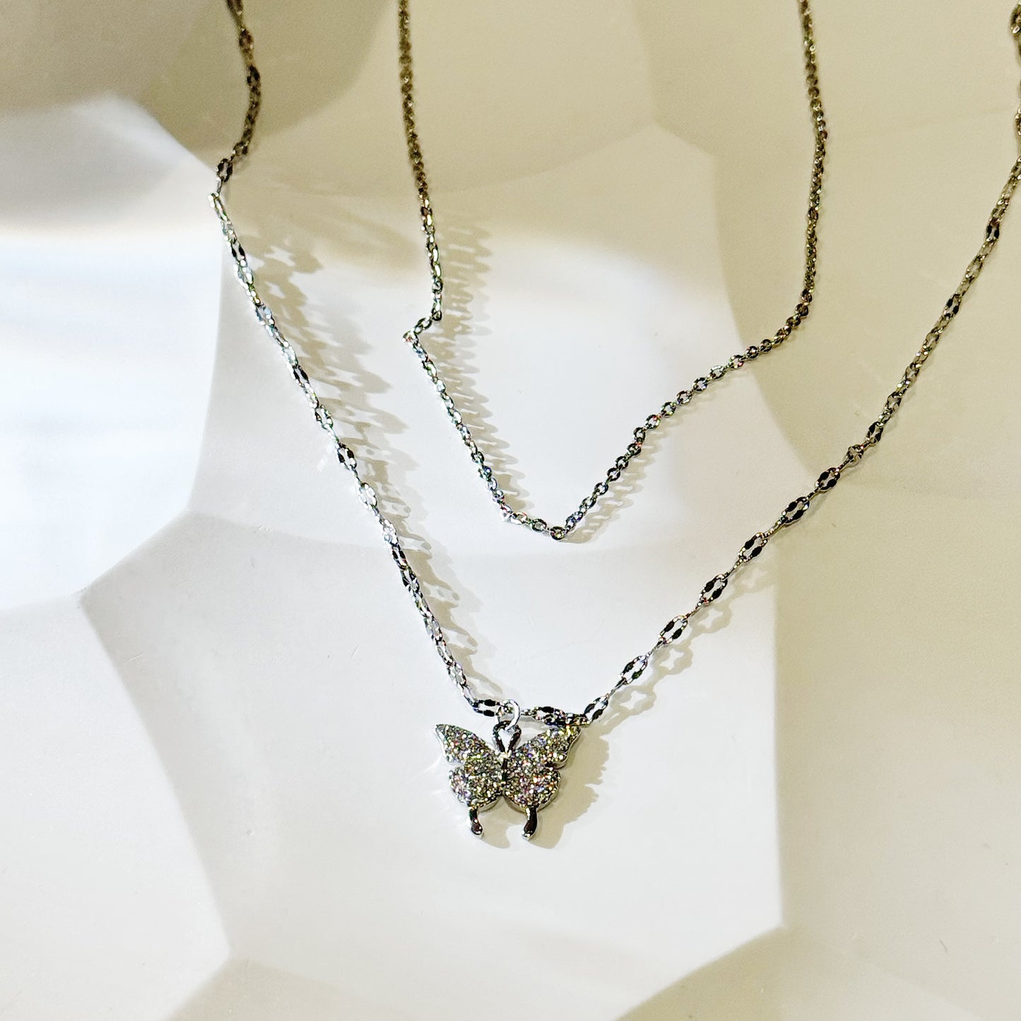 Double Layers Butterfly Necklace
