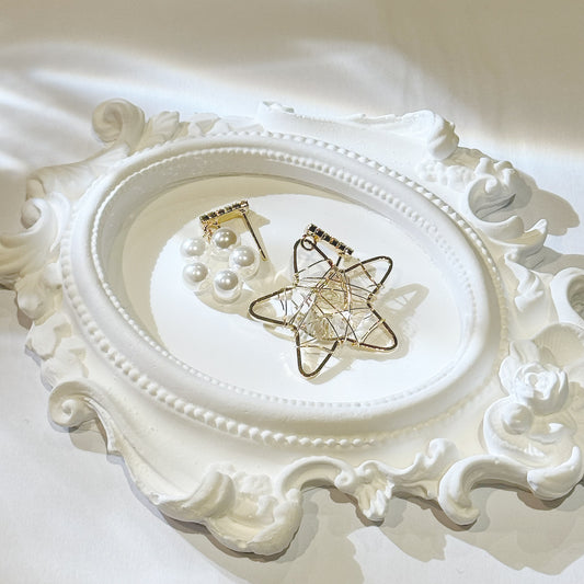 Star & Pearls Ear Rings