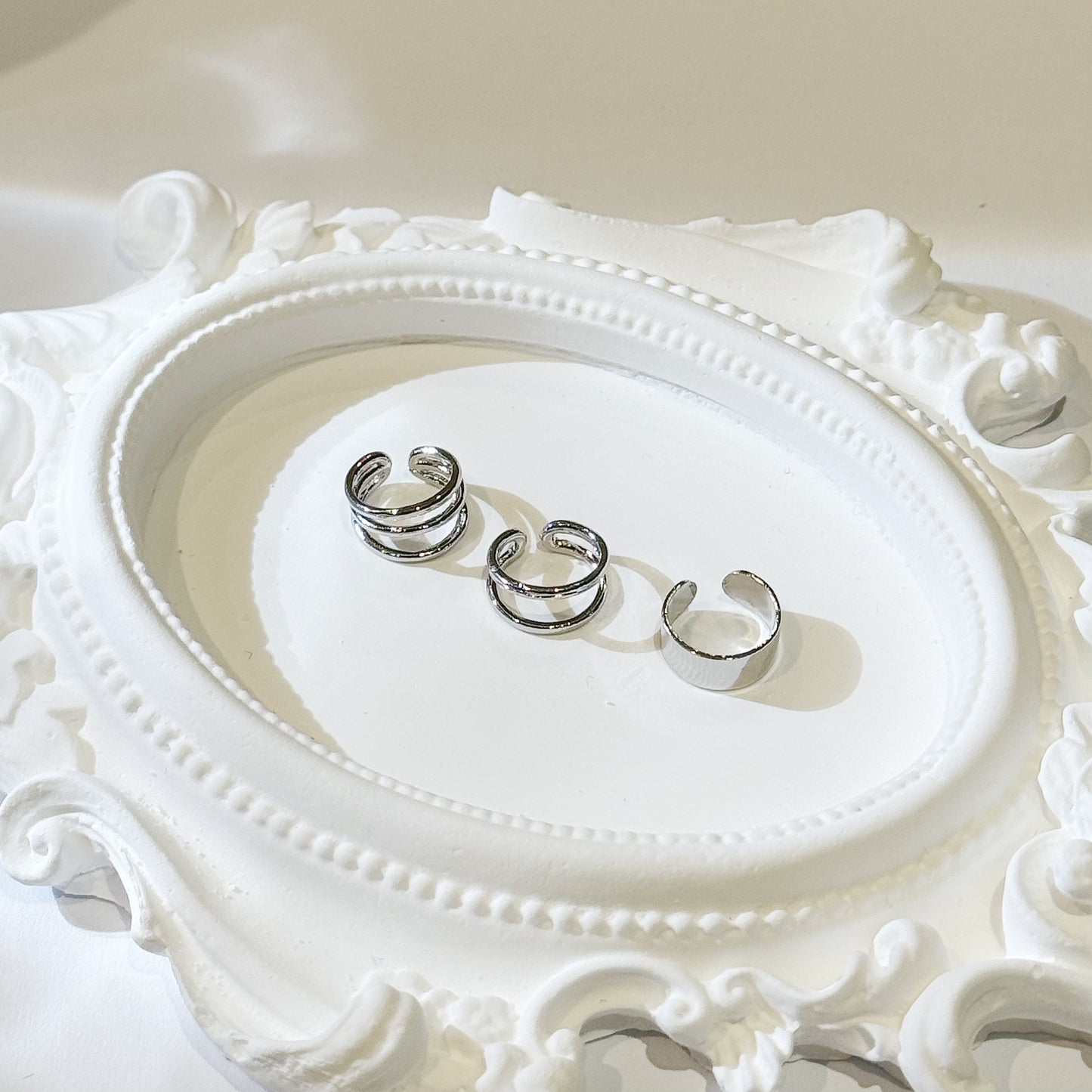 Three Layers Sliver Ear Rings