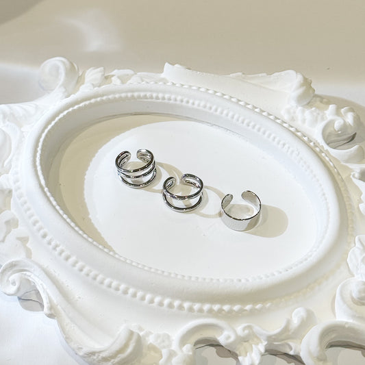 Three Layers Sliver Ear Rings