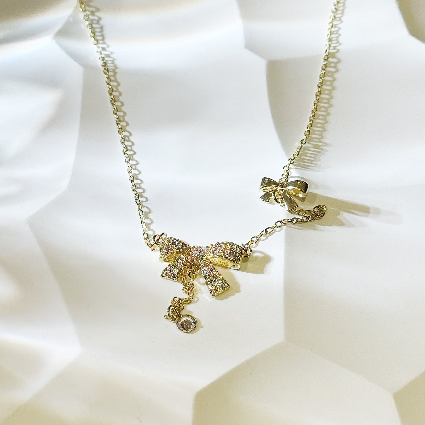Golden Bow Tie Alloy Necklace